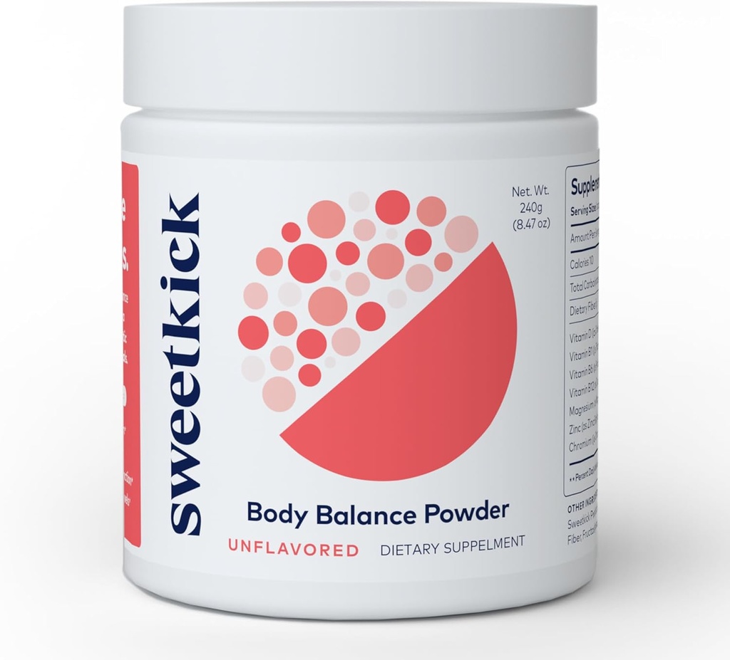 Sweetkick Sugar Craving Suppressant - Multivitamin Powder, Stop Sugar Cravings Supplement, Prebiotic Powder, Prebiotic Drink and Gut Health Powder - Prebiotic Blend, Unflaved (30 Servings)