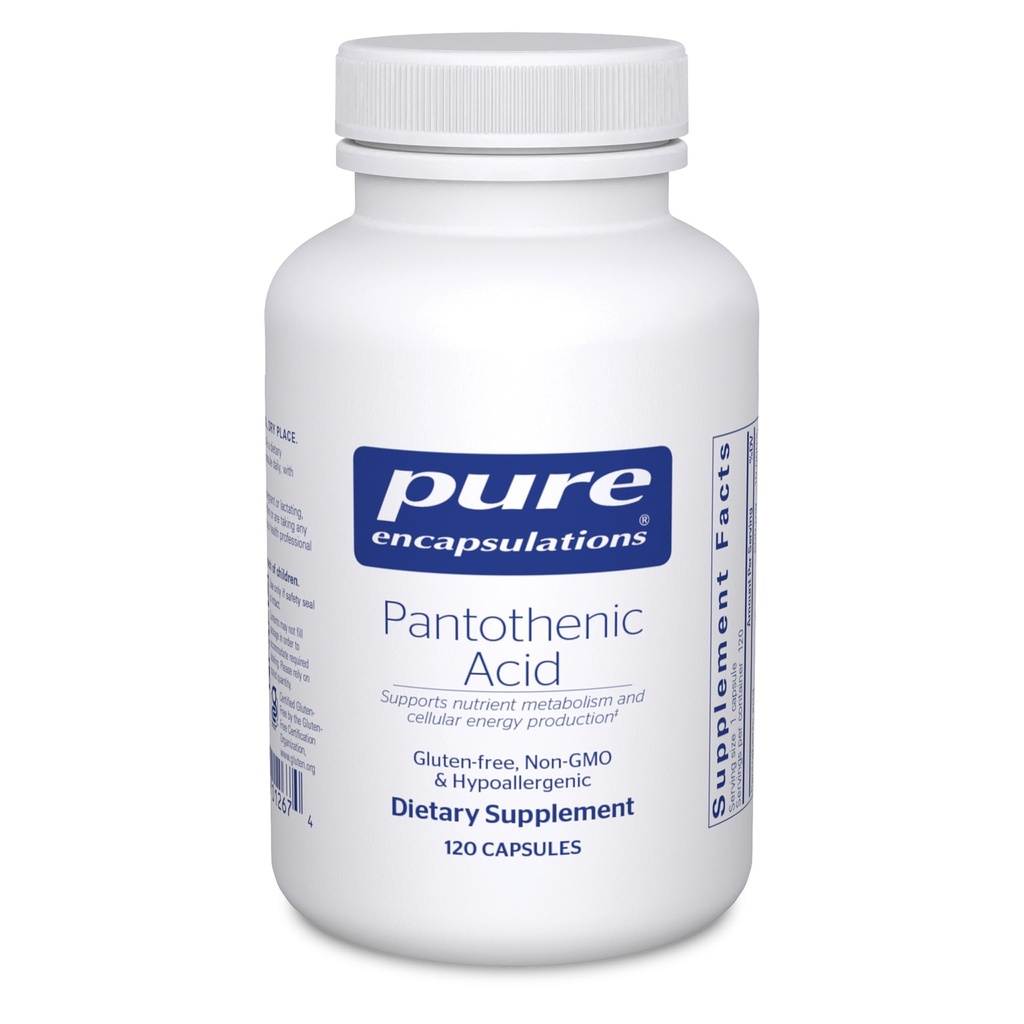Saf Encapsulations Pantothenic Acid | hipoallergenic Supplement Supports Cellular Energy Production, Adrenal ve Cardiovascular Health | 120 Capsules
