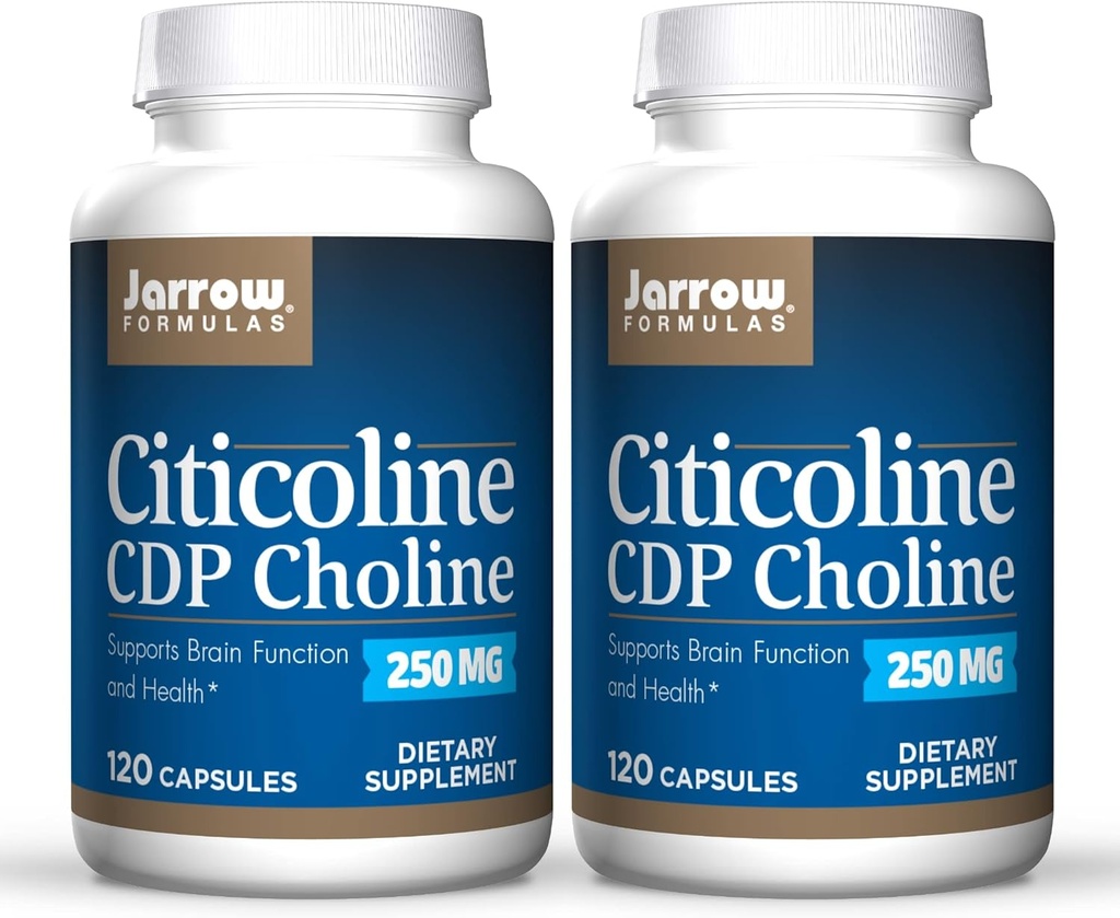 Jarrow Formulas Citicoline (CDP Choline) 250 mg - 120 κάψουλες, συσκευασία των 2 - Υποστηρίζει την υγεία του εγκεφάλου και την προσοχή απόδοσης - Μέχρι 240 συνολικές υπηρεσίες