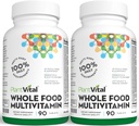 Plantvital Whole Food Multivitamin - 42 Superfoods Raw Veggies ve Meyveler Dünya Enerji Meyveleri ve Veggies Tamam Saf Meyve ve Sebze Supplementleri - 180 Tablet