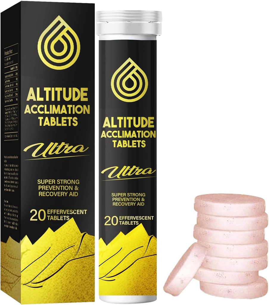 Altitude Sḭckness Prevention Tablets, Supports Rapid Altitude Acclimation & Recovery, Relief of Altitude Symptoms, Easy to Take, 20 Tablets
