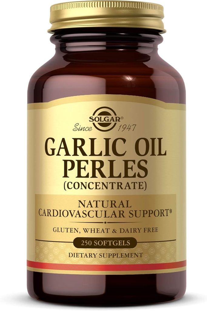 Solgar, Petrol Perles, 250 Softgels - Doğal Kartiovascular Destek - Garlic Petrol Yoğunluğu, Azaltıl Odor - Gluten Free, Dairy Free - 250 Hizmet