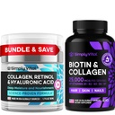 BasitçeVital Biotin, Collagen & Retinol Sche – 500006 Biotin for Hair, Skin & Nails + Anti-Aging Retinol & Hyaluronic Acid Cream for Face, Neck & Décolleté - Made in USA
