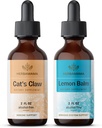 Herbama Dia Drops Kit - Cat's Claw Extract 2 fl oz ve Lemon Balm Tincture 2 fl oz - Vegan Herbal Supplement Sıvı - GMO, Sugar & Alkol Özgür - 2 Pack