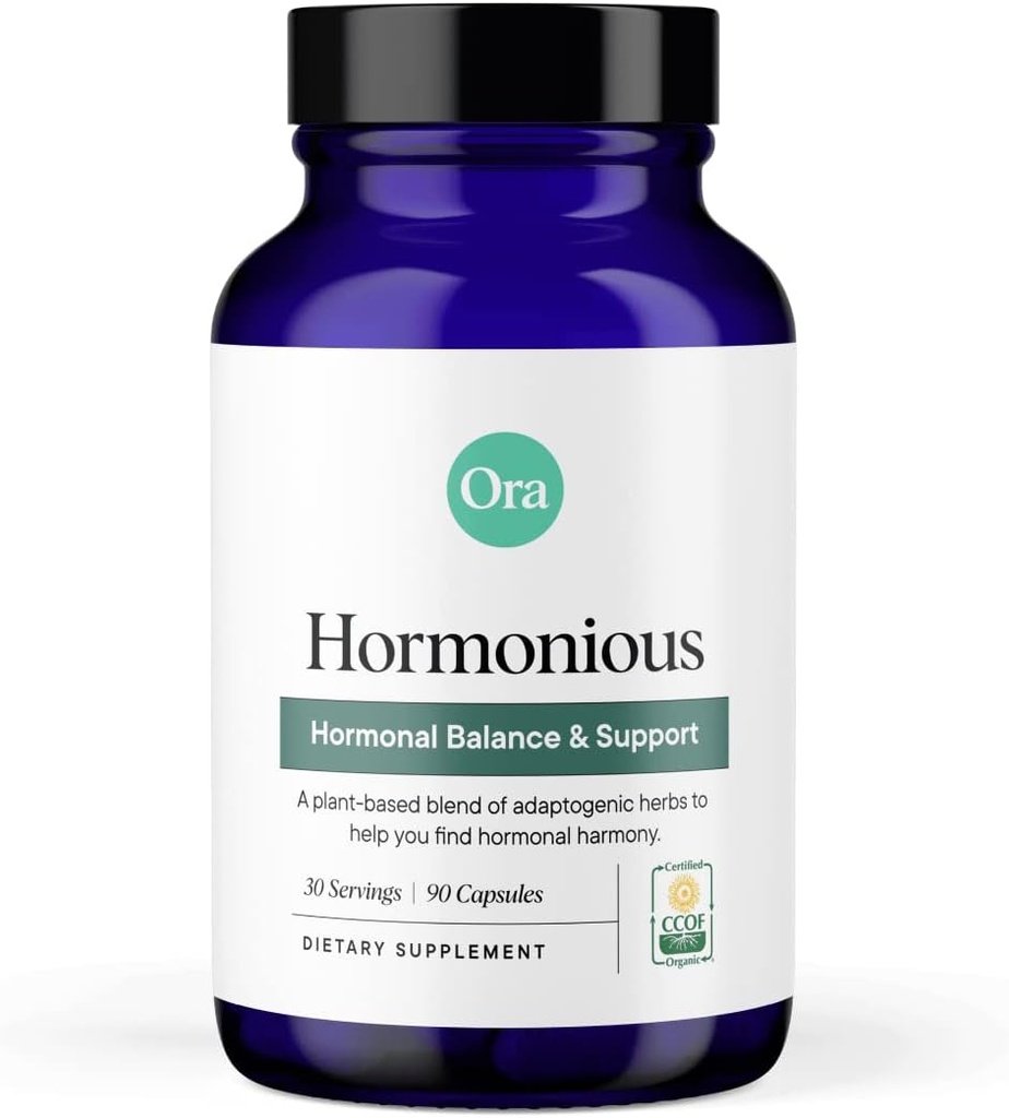 Ora Organik Doğal Hormonlar Kadınlar için Tamam ve Hormonal Ane Yardımı - Destek Skin, Mood, Enerji, PMS & Menopause - Ashwagandha, Maca, Burdock Root, Cordyceps & VIT C - 90 Capsules