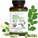 Lactation Supplement - Meme Besleme Desteği için Organik Moringa Capsules Mememilk Supply (120 ct) Pure Malunggay Leaf Toz for Milk Prodüksiyon & Postnatal Vitamins A E K 500 mg