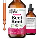 Vahşi & Organik Arıt Kökleri Geri Döndürme - 8000 mg Fresh Beetroot Türet Eşdeğer - 20:1 - Sıvı Red Beets Supplements - 400 mg per Service - Vegan, Alkol & Sugar-Free - 4 f ozzz