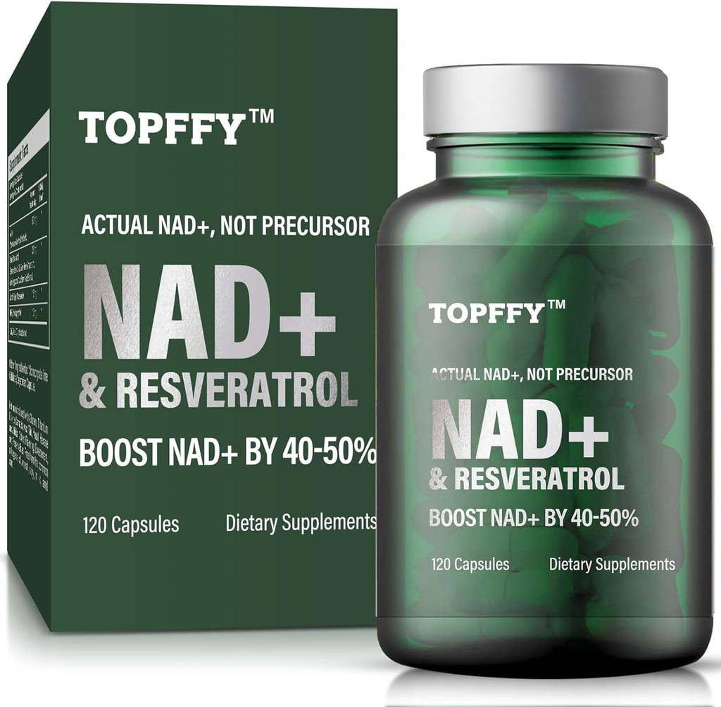 NAD+ Supplement, NAD+&Resveratrol Supplement for Max Ab component for Support Cellular Energy, Aging Defense, 120 Softgels
