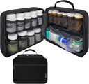 Büyük Padded modüler Pill Şişe Organizer, Tıp Bag, İlaçlar, Vitaminler ve Tıbbi Malzemeler - Ev Depolama ve Seyahat için - Black (Without Lock)