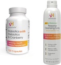vH esass Probiyotiks with Prebiyotiks and Cranberry Feminine Health Supplement - 120 Capsules and Personal Cleansing Mix