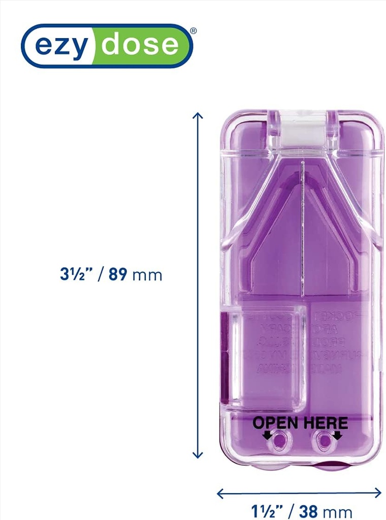 Ezy Dose Pill XS ve Splitter ile birlikte, Cuts Pills, Vitaminler, Tabletler, Paslanmaz Çelik Bıçak, Seyahat Boyutlu, Renkler Vary (Pack of 2)