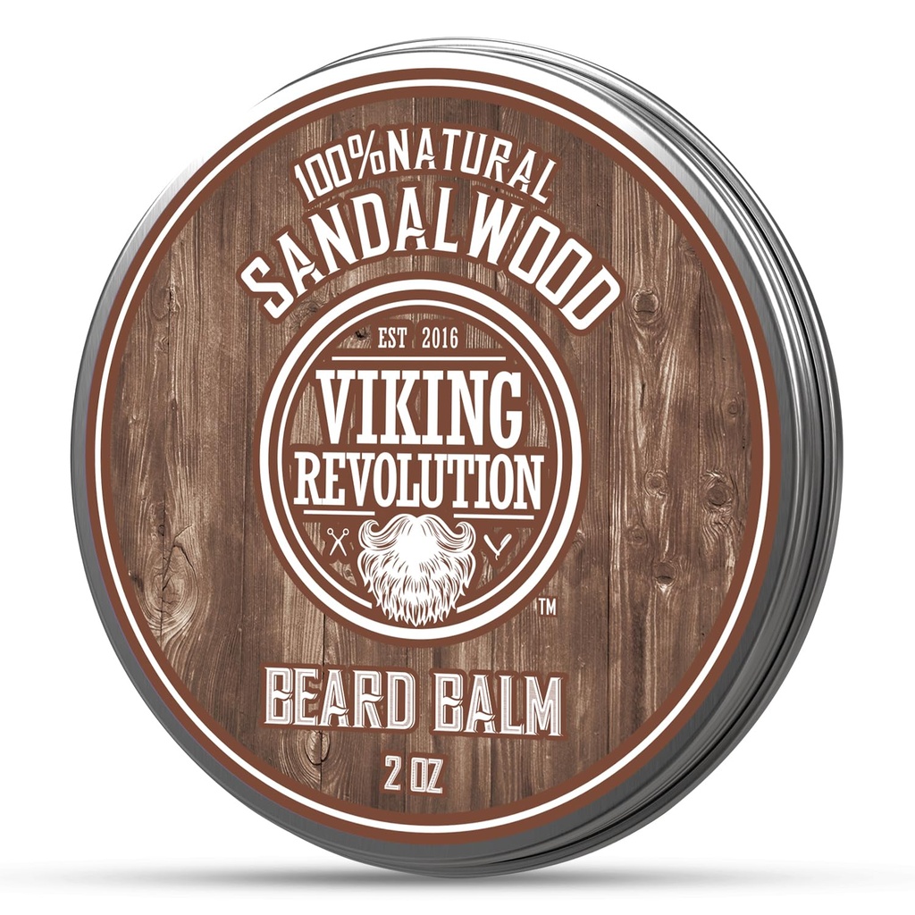 Viking Devrimi Sandalwood Ayıd Balm - Ayıd Butter with Argan Oil, Beard Softener for Men with Jojoba Oil - Beard Moisturizer for Men with Beeswax - Beard Wax for Men (2oz, 1 Pack)