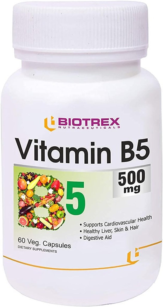 Panihari Biotrex Nutraceuticals Βιταμίνη B5, 500 mg - 60 Veg Καψάκιο