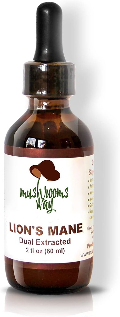 Lions Mane – Lions Mane Mushroom Supplement for Memory, Focus & Clarity – Dual Extract for Best Benefits – Brain Health, Gut Health, Immune Boost – Non-GMO, Gluten Free, Vegan – 2 Fl Oz