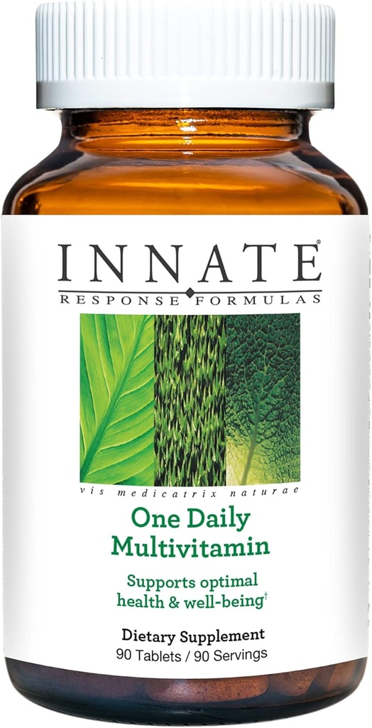 INNATE Response Formulas One Daily - Daily Herb-Free Multivitamin - B Vitaminleri içerir - Vejetaryen, Non-GMO ve Kosher - 9 Yiyecek Allergens olmadan - 90 tablet (90 hizmet)