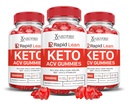 Justified Laboratories (3 Pack Rapid Lean Keto ACV Advanced Formula 1000MG Chem Gummies Apple Cider Vinegar Formula B12 Vegan Non GMO 180 Gummies