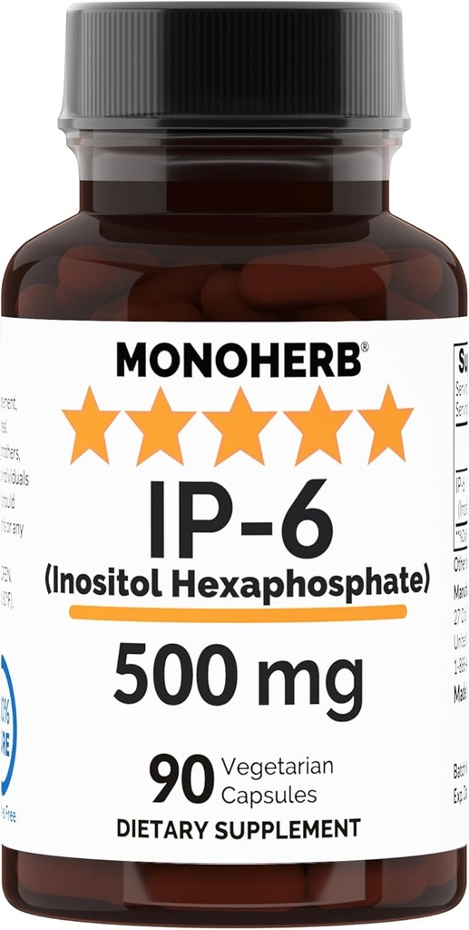 MONOHERB IP-6 Inositol Hexa fosfat 500 mg per Capsule - 90 Veg Capsules