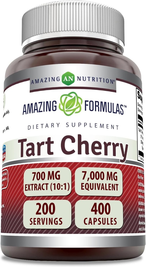 Amazing Formulas Tart Cherry Extract 700 Mg Ekstraksiyonu (10:1) Per Oda Kapsülleri Tamam | 7000 Mg | Non-GMO | Gluten Free | ABD'de (400 Kont, 1 Pack)
