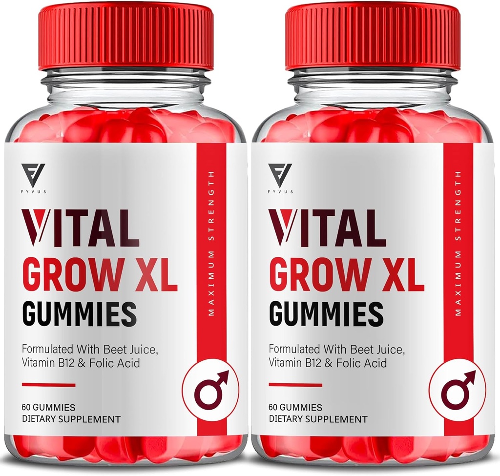 (2 Pack) Vital Grow XL Gummies, Vital Grow XL Gelişmiş Performans ve Genel Günlük Sağlık Desteği Tamam, VitalGrow XL Maksimum Güçlü 1000 mg Wellness Tamam Formula (120 Gummies)