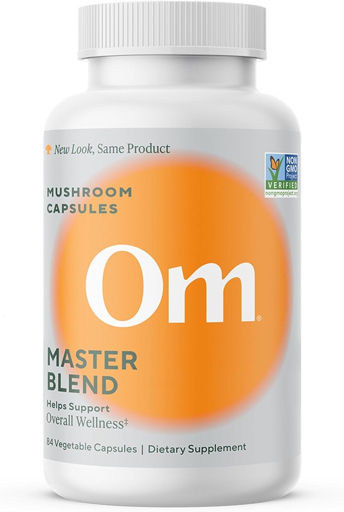 Om Master Mix Mushroom Capsules - Organik Mushroom Supplement with 10 Mushrooms and Ashwagandha – Destek Immunity, Gut Health & Stress Relief, 84 Count (28 hizmet)