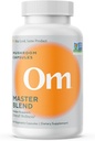 Om Master Blend Mushroom Κάψουλες - Βιολογικό συμπλήρωμα μανιταριών με 10 μανιτάρια και Ashwagandha – Υποστήριξη Ανοσία, Υγεία και Άγχος ανακούφιση, 84 κόμης (28 υπηρεσίες)