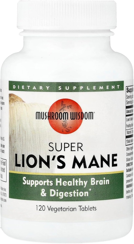 Mushroom Wisdom Super Extract, Μάνα του Λέοντος, 120 κόμης