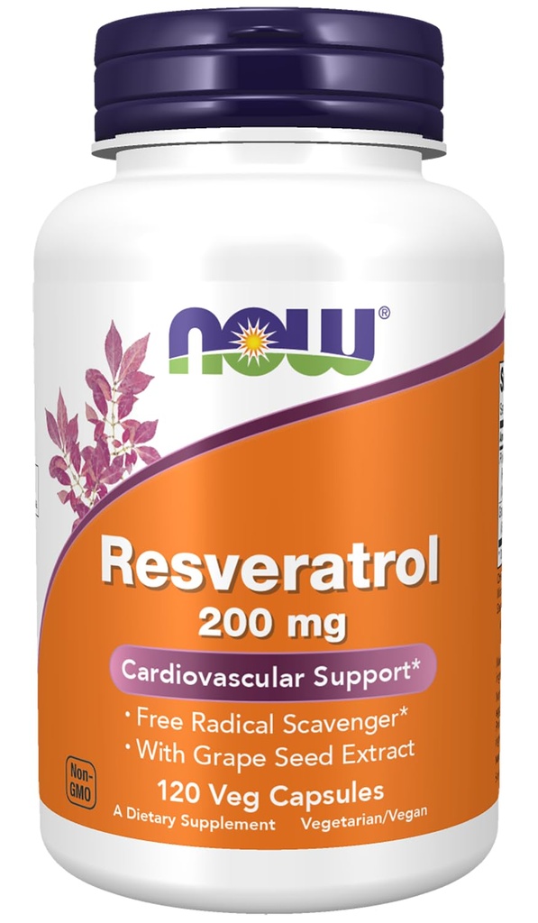 Şimdi Supplements, Natural Resveratrol 200 mg with Red Wine Extract, 120 Veg Capsules