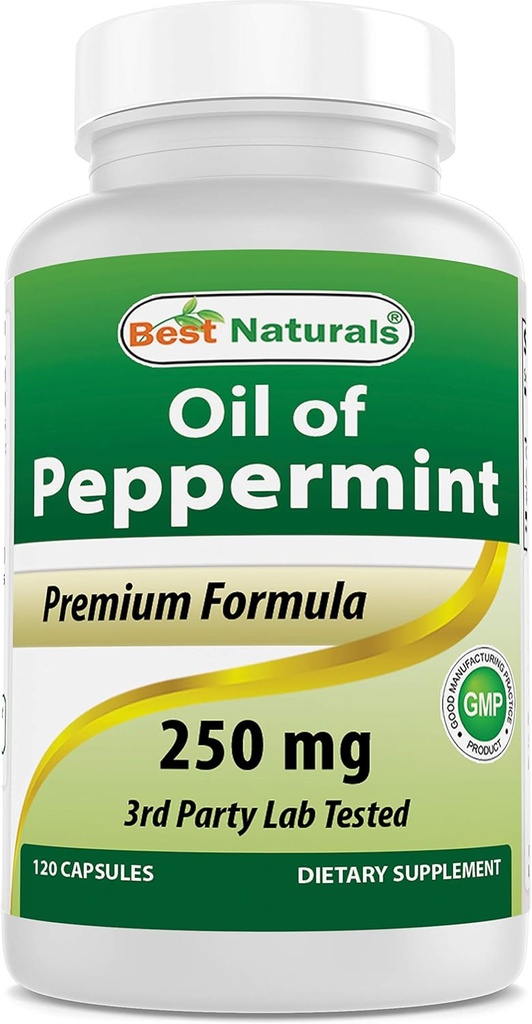 En İyi Doğals Peppermint Oil Bowel Soothing Diyeter Supplement, 250 mg, 120 Kont