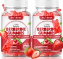 Ceylon Cinnamon Gummies Organik Berberine HCL 1500 mg for Metabolism Immune Health Sugar-Free Berberine Supplements Strawberry Flavored 120