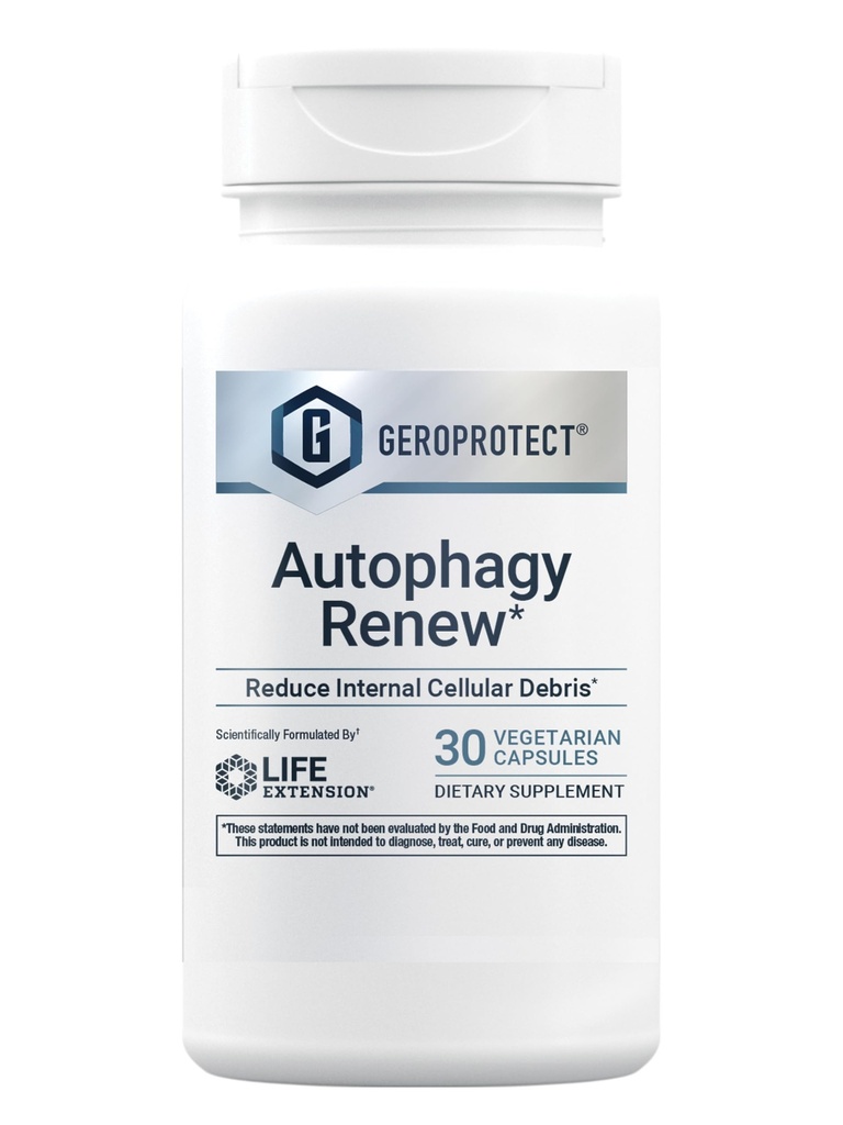Επέκταση ζωής GEROPROTECT® Autophagy Renew, Luteolin, πιπερλογουμίνη, κυτταρική υποστήριξη υγείας, υγιή γήρανση, χωρίς γλουτένη, μη ΓΤΟ, χορτοφάγοι, 30 κάψουλες
