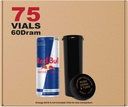 W Gallery 75 Black 60 Dram Reversible Cap - Airtight Koku Testi Vials - Pills Herbs Çiçekler Tamamları, Bulk Pack, Not Glass Jars