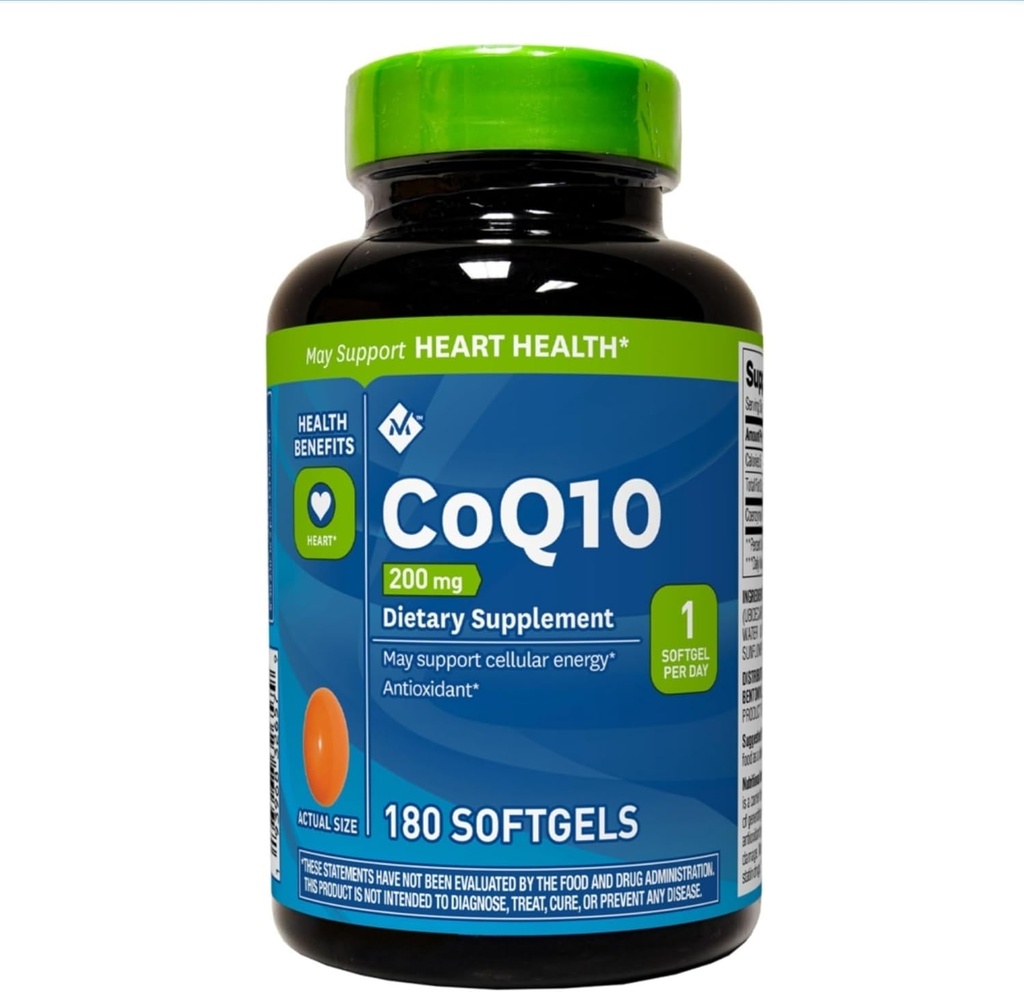 Üye işaretiCoQ10 200 mg Diyeter Supplement, 180 Softgels, Supports Cellular Energy, Antioksit