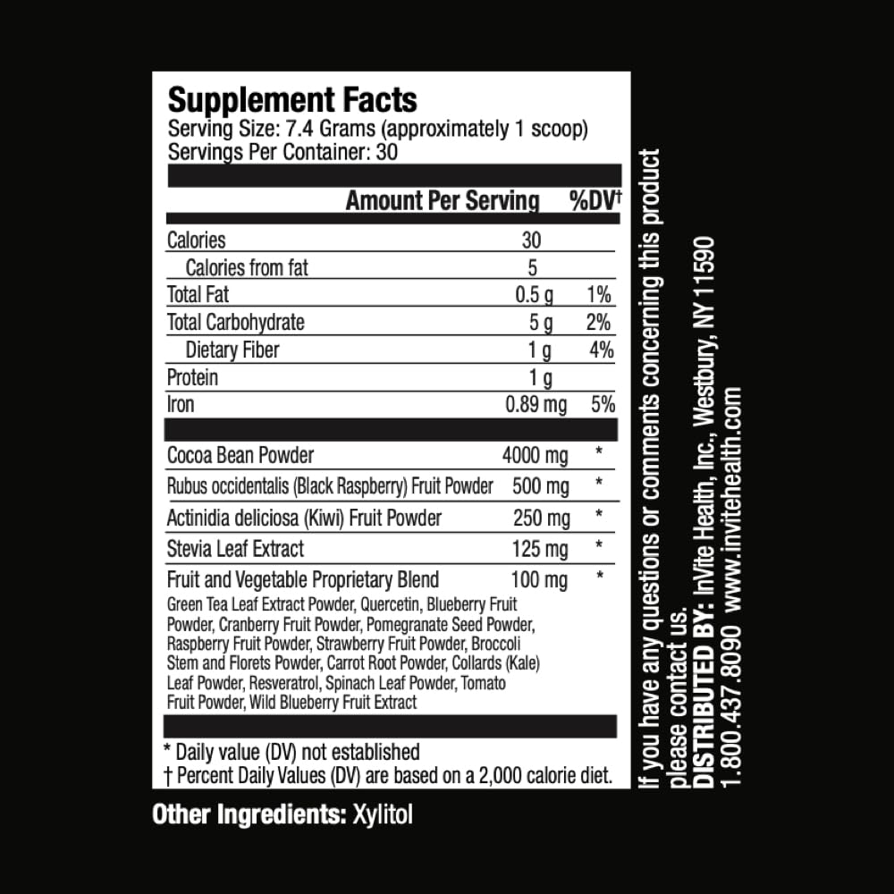 Invite Health Cocoa Hx® - Destekler Circulation, Energy and Metabolism - Gelişmiş Vegan Superfood Supplement - 30 Hizmetler(2-Pack)