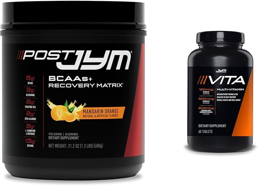 Post JYM Active Matrix Post-Workout με BCAAs, Γλουταμίνη & Περισσότερα + Vita JYM Sports Πολυβιταμίνη για αθλητές, 60 δισκία