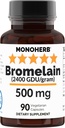 MONOHERB Bromelain 500 mg per Capsule - 90 Veg Capsules - 90 Hizmet