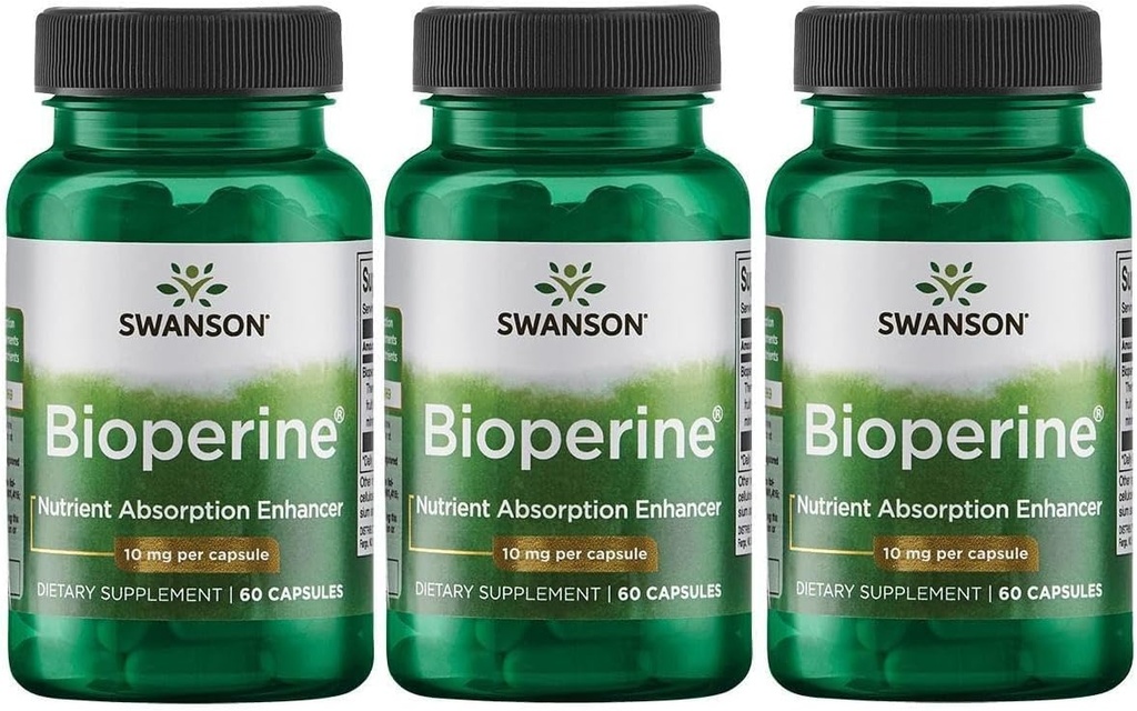 Swanson Bioperine 10 mg 60 Caps (3 Συσκευασία)