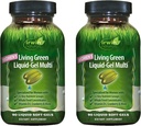 Irwin Naturals Women's Living Green Liquid-Gel Multi - 120 Liquid Soft-Gels, Pack of 2 - Περιλαμβάνει 70 Βασικά θρεπτικά συστατικά, Βιταμίνες & Ορυκτά - 80 Total Servings