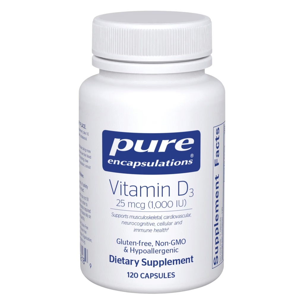 Saf Encapsulations Vitamin D3 25 mcg (1,000 IU) - Kemik, Ortak, Kalp, Kolon ve Immune Health - Premium Vitamin D - 120 Capsules