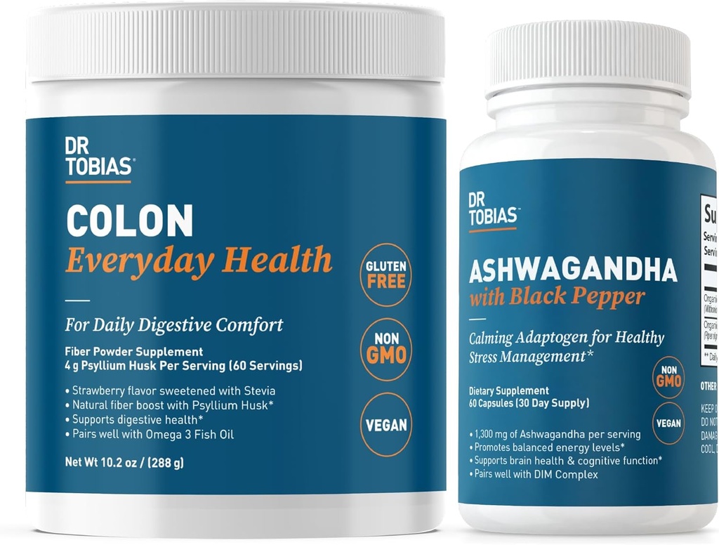 Dr. Tobias Colon Everyday Health and Ashwagandha Capsules, Digestive Wellness & Resilience Sche, Supports Balanced Energy & Gut Health, Vegan, Non-GMO