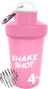 Pink - 4 ουγκιά μίνι shaker μπουκάλι για προ προπόνηση, Creatine, Small Scoop συμπληρώματα (όχι για πρωτεΐνες) Clip & Shaker μπάλα
