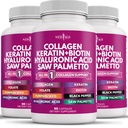 NEW AGE Collagen Pills Biotin Keratin Saw Palmetto Hyaluronic Asit- Vitamin E Folic Acid Seed MSM- 270 Kont