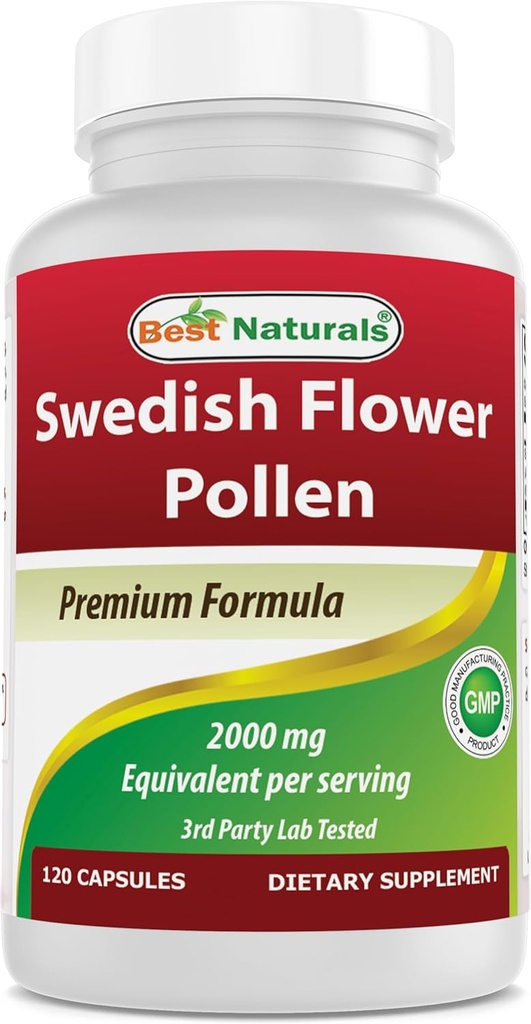 Best Naturals Σουηδική γύρη λουλούδι 4: 1 εκχύλισμα 500 mg - 120 κάψουλες