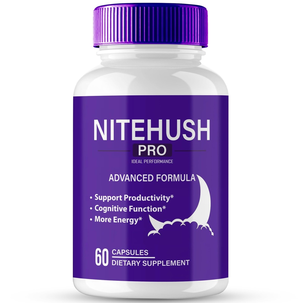 Nite Hush Pro Brain Supplements for Memory and Focus Capsule Capsules, NiteHush Advanced Formula Brain Health Support - En Güçlü Nootropics NiteHushPro All Natural Support Pills Yorumlar (60 Capsules)