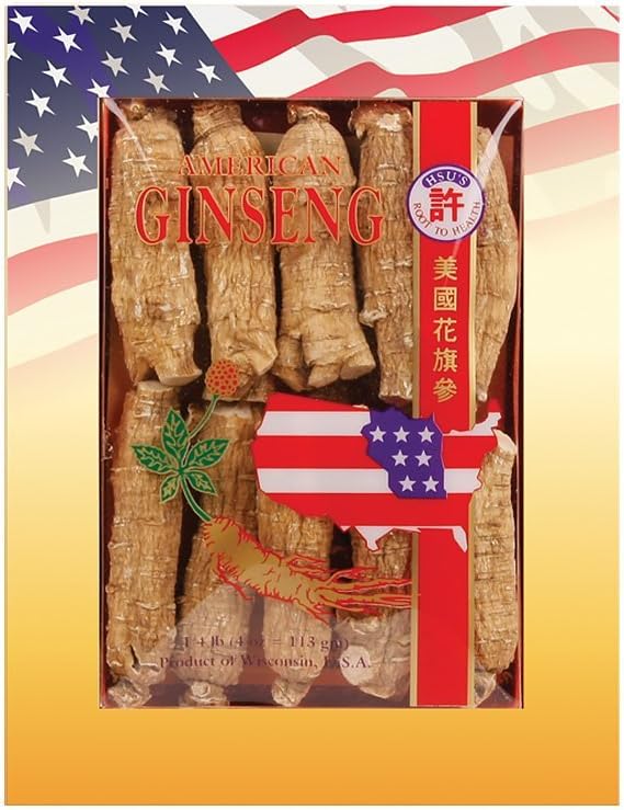 Hsu'nun SKU 130-4 | Half Short Extra Large | Cultivated Wisconsin American Ginseng Direct from Macintosh Gardens | , | 4oz Box, 西洋参, B019BP0YH8