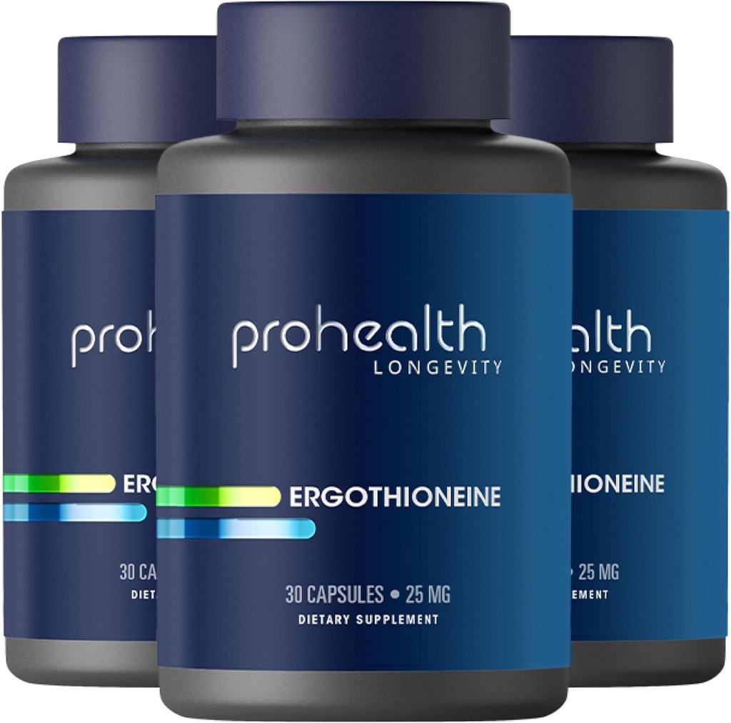 ProHealth Ergothioneine 5X Strength. 25mg Klinik Araştırma Dose. Natural Platinum Acid Mushroom Supplement for Improv Cognition, Heart Health. Longevity Vitamin. 25 mg/Serving, 30 Hizmetler (3 Paket)