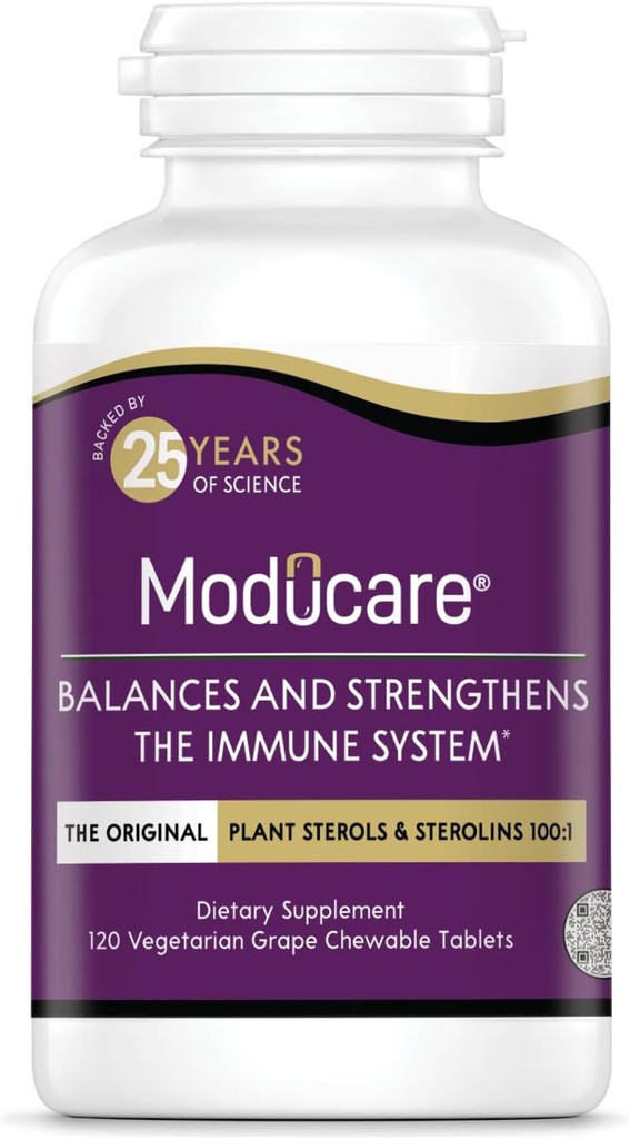 Moducare Daily Immune Support, Plant Sterol Diyetary Supplement, Grape lezzetli , 120 çiğnenebilir tablet