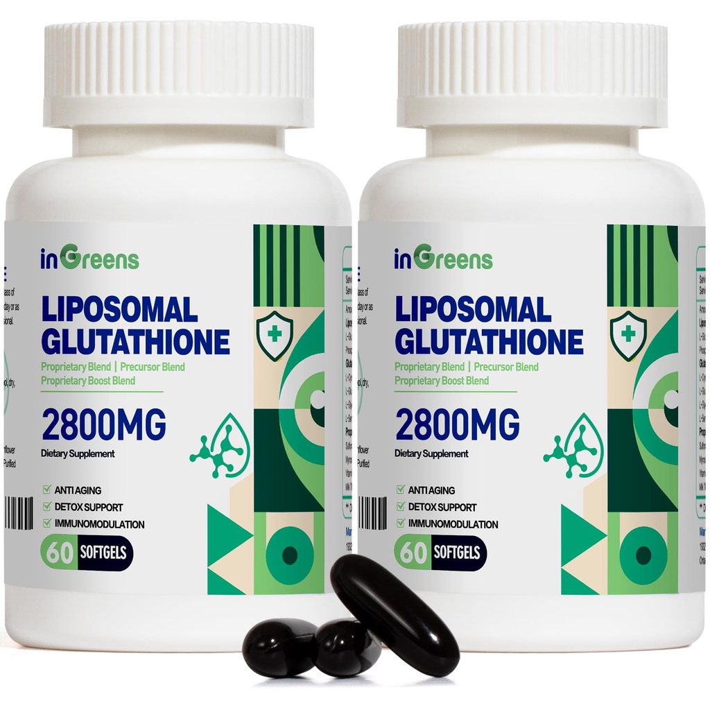 2800 MG Liposomal Glutathionone Supplement, Αποτοξινωτική & Ανοσοποιητική, Γήρανση Άμυνα, Ενέργεια, Γλουταθειόνη Μοναδική φόρμουλα Μειωμένη