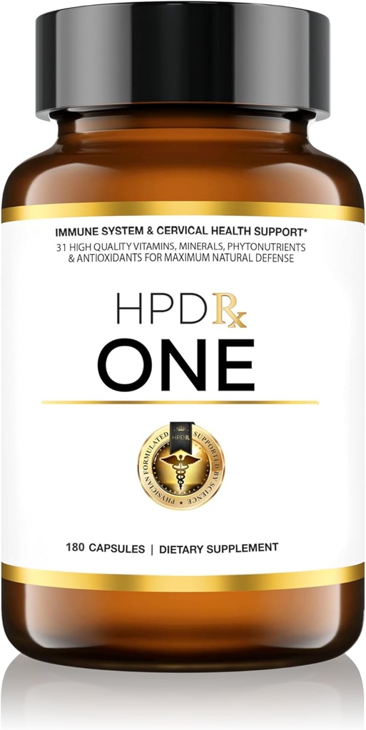HPD Rx ONE Immunity Boost Multivitamin Supplements for Women and Men | Advanced Immunity Defense Support | Helps Immune Response | 6Month Supply, 1.080 Capsules, Pack of 6
