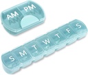 2 Pack (Weekly & Daily), 2 Times a Day (AM/PM) + 7Day Pill Organizer, Vitamin Planlayıcı, Büyük Kapasite Pill Box Set, Travel Pill Case for Drug /Vitamins/Fish Oils/Supplements, Blue Blue
