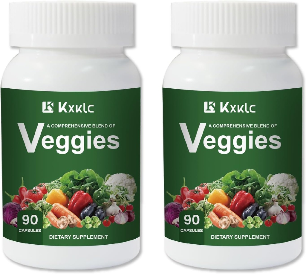 Veggies - Kadınlar, Erkekler ve Çocuklar için Super-food Sebzeleri ile Gıda Eksileri Yüksek Vitaminler ve Mineraller ile Veggie Capsules. (Veggies 2 Pack)